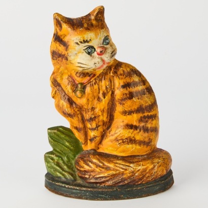 A Vintage Cast Iron Cat Door Stop