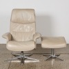 An IMG Norway Leather Recliner Chair & Matching Ottoman - 3