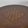 An Antique Half Round Hall Table, Folds Into Inlaid Chess Board Table - 4