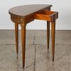 An Antique Half Round Hall Table, Folds Into Inlaid Chess Board Table - 5