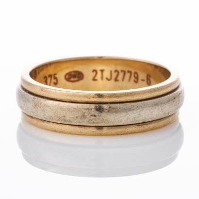 Peter W Beck, Vintage, 9ct Yellow / White Gold, 6.0mm Wide Band