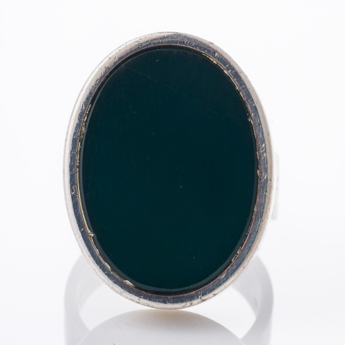 Finnish Design, Sterling Silver, Green Chalcedony Ring