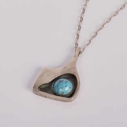 A Vintage Modernist Sterling Silver Pendant