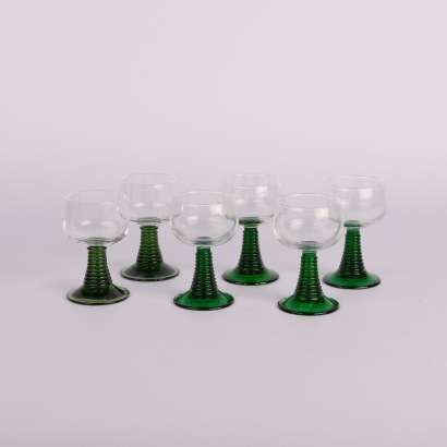 A set of six Vintage French Beehive Wine Glasses