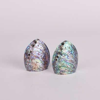 A Paua Shell Salt and Pepper Shaker Pair