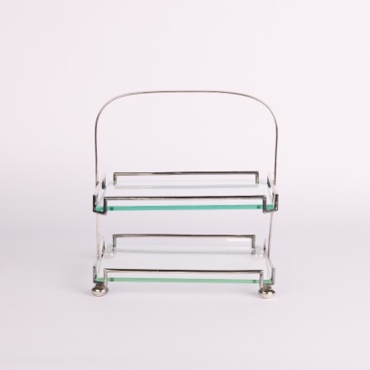 An Art Deco Silver Plated and Glass High Tea Stand