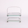 An Art Deco Silver Plated and Glass High Tea Stand