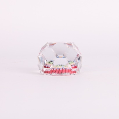 A Vintage Whitefriars Faceted Concentric Millifiori Paperweight