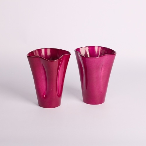 A Pair Of Purple Wave Vases