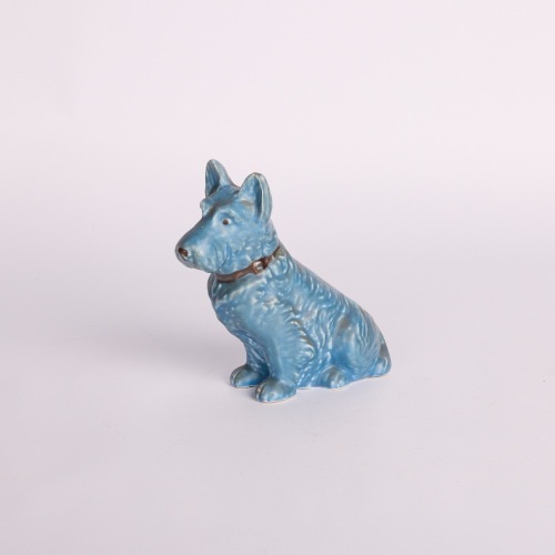 A Rare Sylvac Terrier Scottie Dog In Matt Blue