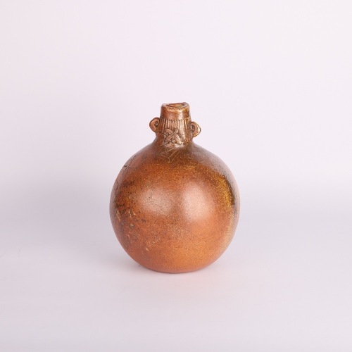 A Large George Kojis Ovoid Vase with Lug Handles in a Shino Glaze