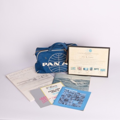 A Vintage PANAM Cabin Bag with Memorabilia