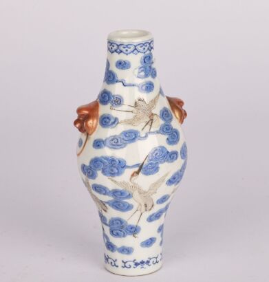 A 20th-Century Chinese Famille-Rose 'Crane' Small Vase