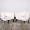 A Pair of Velvet Studded Tub Chairs