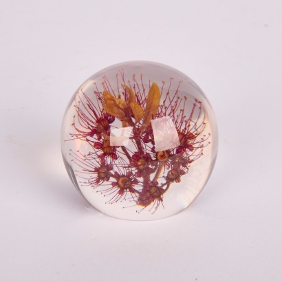 A Vintage Floral Acrylic Paperweight