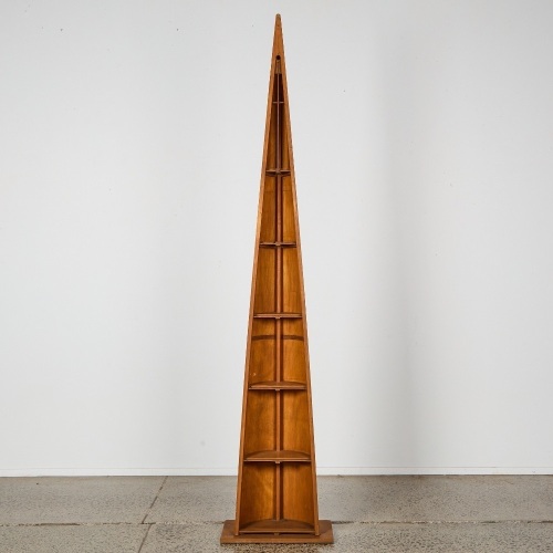 A Large Wooden Canoe Corner Shelf