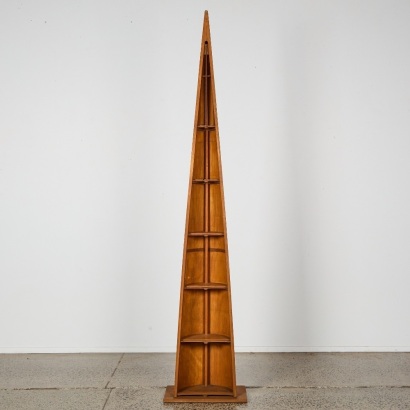 A Large Wooden Canoe Corner Shelf