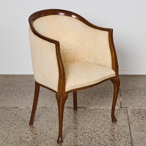 An Art Deco Mahogany Tub Chair With Inlay
