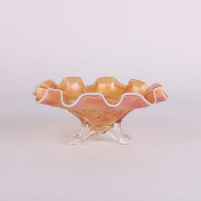 A Dugan Carnival Glass Grape Marigold Carnival Glass Dish
