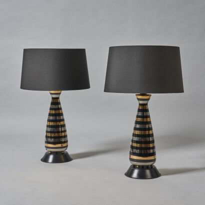 A Pair of Italian Midcentury Glass Lamps