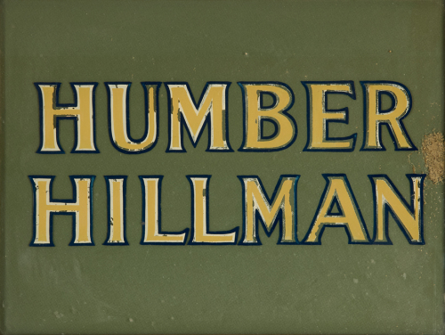 A Humber Hillman Dealership Window Sign Original