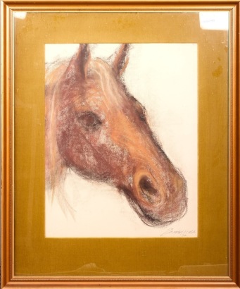 A Kristin Zambucka Pastel Charcoal Print
