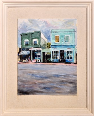 A Signed Vintage Kiwiana Painting Of Parnell Shops