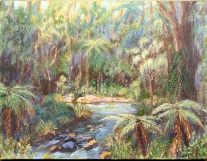 An Original Native Bush Landscape Oil Painting on Canvas Artist Unknown