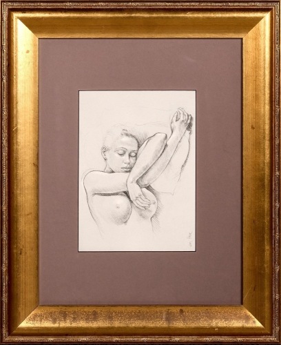 A Female Nude Sketch by Francine Van Hove, "Karen at Rest", 1983, Reproduction Print