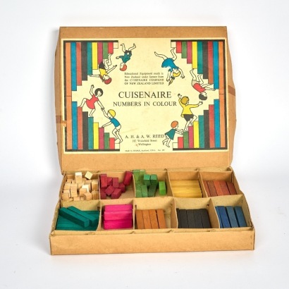 A Box Of Vintage Cuisenaire Rods, Made In Auckland