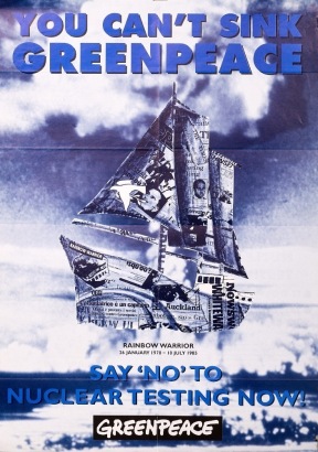 A 1995 Rainbow Warrior Anti Nuclear Poster