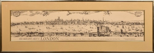 A Shakespeare's London Framed Print, Reproduced from the Engraving by Claes Jan Visscher
