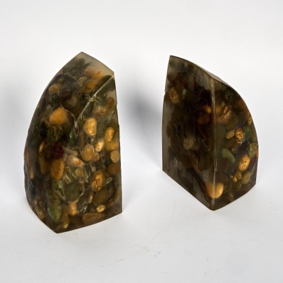 Two Resin and Stone Heavy Bookends