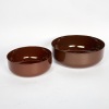 A Pair of Arabia Finland Brown Enamel Bowls