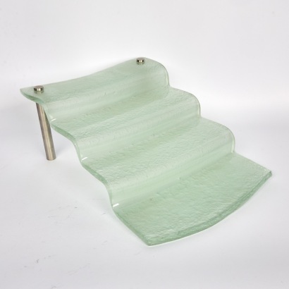 A Glass and Chrome Patisserie Display Stand
