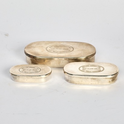 A Trio of Art Deco Holland Amerika Line 'SS Nieuw Amsterdam' First Class Presentation Boxes