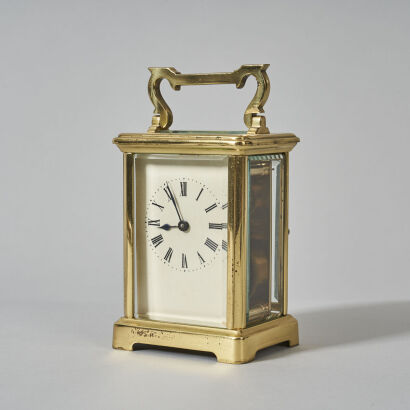 A Small Brass Cased Five Window Carriage Clock