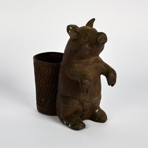 A Metal Pig with Basket