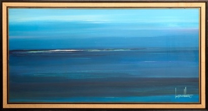 LOUIS STATHAM Louis Abstract Minimalist Blue Sea