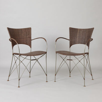 A Pair of Yamakawa Rattan Chairs