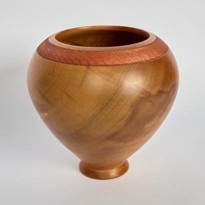 A Turned Kauri Wood Vase by B Powely