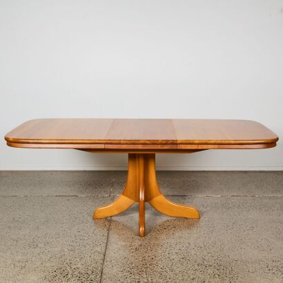 A Vintage Solid Rimu Extension Dining Table by Danske Mobler