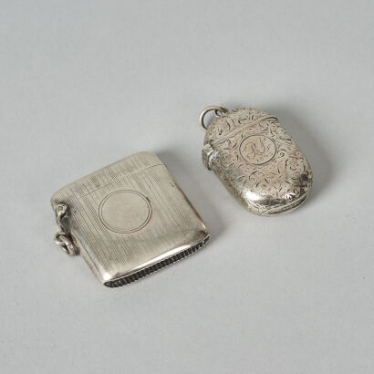 Two Small Sterling Silver Vesta Cases