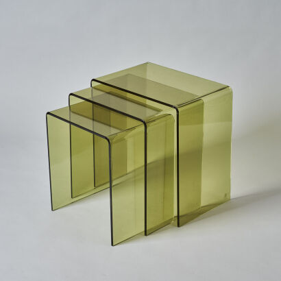 A Modernist Set of Lucite Nesting Table
