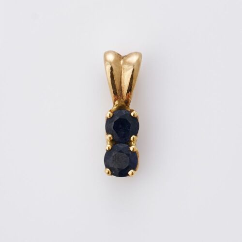 9ct Yellow Gold, Petite, Round Sapphire Pendant