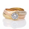 18ct Tri-Colour Gold, 1.01ct Diamond Russian Wedder Style Ring