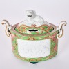 A Chinese 18th Century Early to Mid Qing Dynasty Green-enamelled 'Qilin and Phoenix' Handled Censer with Lion Finial (Mark to Base) - 3
