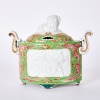 A Chinese 18th Century Early to Mid Qing Dynasty Green-enamelled 'Qilin and Phoenix' Handled Censer with Lion Finial (Mark to Base) - 2