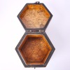A Chinese Tibetan Hexagonal 'Floral' Hexagonal Box AND A Chinese Qing Dynasty Aged Wood Carrying Bucket - 2