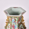 A Chinese Early 19th Century Qing Dynasty Canton Famillie Rose &lsquo;Figural &lsquo;Hexagonal Handled Vase - 4